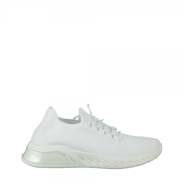 Ανδρικά αθλητικά παπούτσια λευκά από ύφασμα Brock - Kalapod.gr